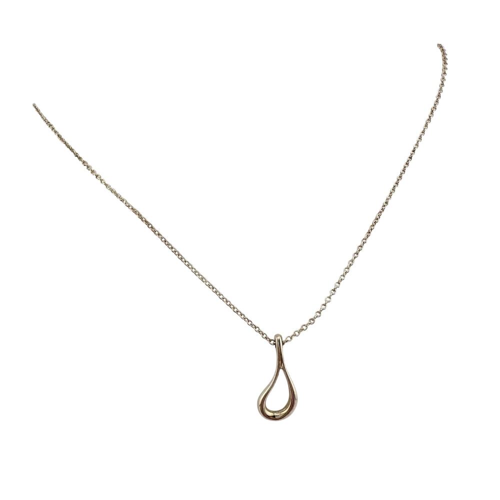 Tiffany and Co Elsa Peretti Medium Teardrop Pendant Necklace 16" - Sterling